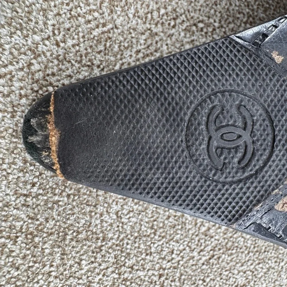 Chanel Travel Line Mules Canvas & Leather Pumps EUR 39 US 8.5